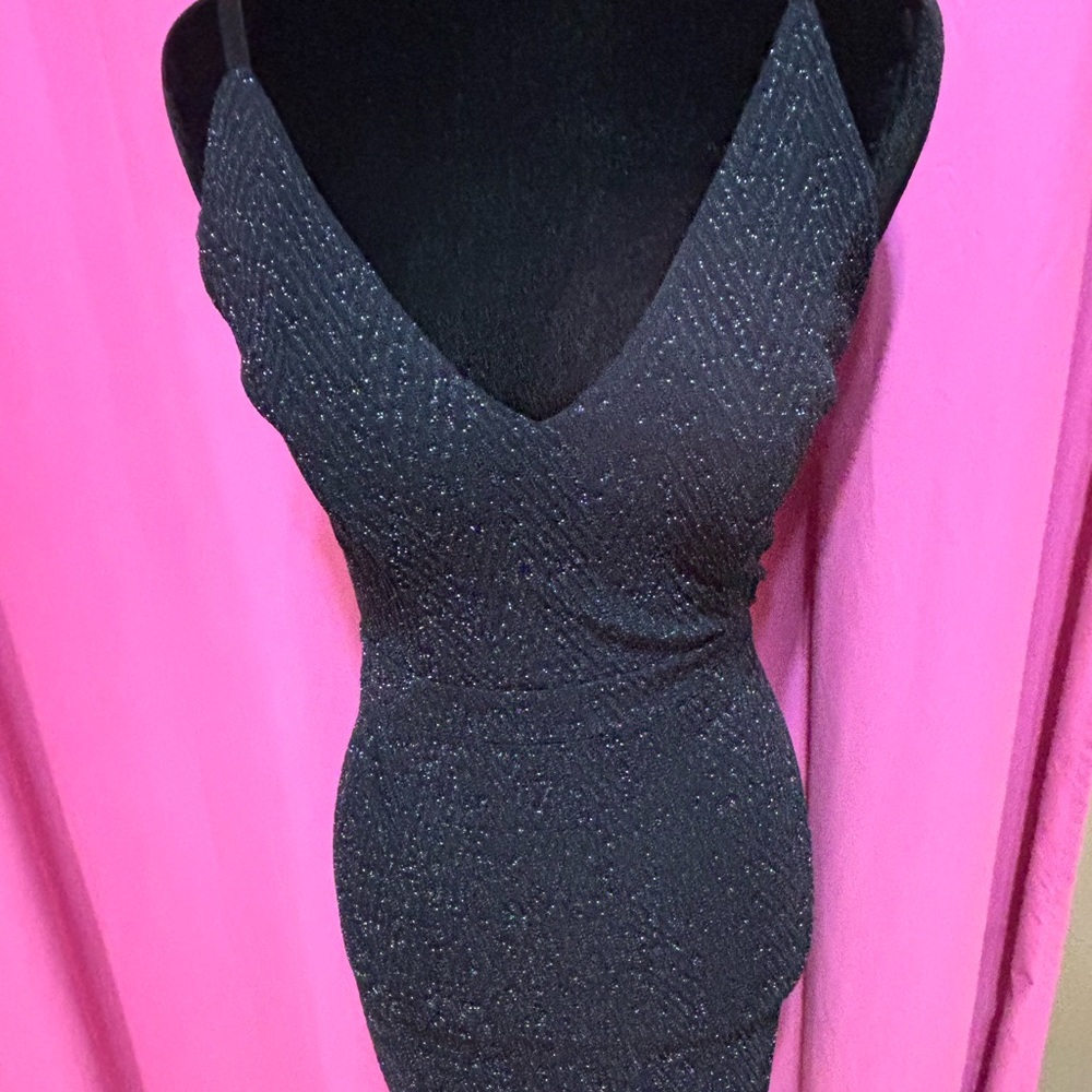 Planet Gold Black Sparkle Mini Dress